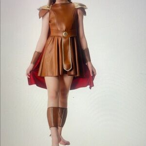 NEW Kids Warrior Costume in Brown and Gold Gladiator Costume SIZE SMALL 6-8 Y